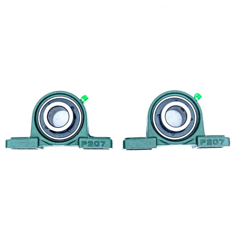 UCP207-20 Pillow Block Mounted Bearing 1-1/4 Inch Bore Set Of 2, Built To Last Heavy Duty Cast Iron Housing With Chrome Steel Ball Bearing, Ideal For Industrial Motors, Conveyors, And Machinery front view
