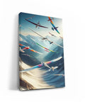 Epic Soaring Gliders Over Majestic Mountain Peaks Wall Art For Home Decor Choose Between Poster Or Ready To Hang Canvas Framed Print 36x24