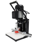 WYDDDARY hinge drilling and boring machine on compact benchtop with black metal frame and silver guide rail