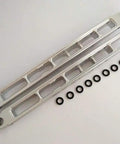 Beefy Aluminum Rear Lower Linkage Set Silver For 1/8 Scale RC Trucks Bolt On Upgrade Durable Rear Suspension Perfect For Yeti XL And Other Axial 1/8 Platforms AX31014 Compatible, silver links