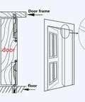 Diagram showing installation of 2 Pack Hidden Latch And Bolt 304 Stainless Steel 8 Inch Security Door Bolt Latch for double doors