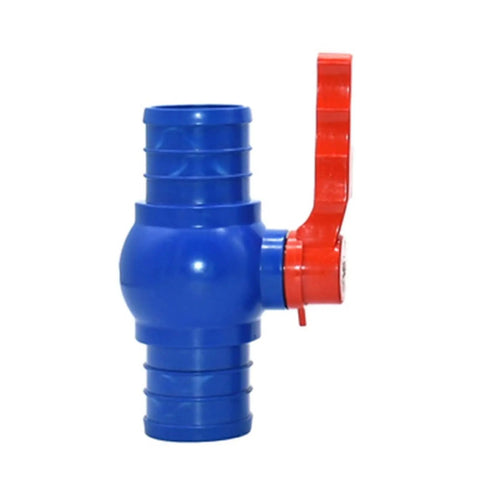 Heavy Duty 50 63 75 100 Mm Water Tape Hose Connector Tee Straight Ball Valve Pipe Fitting For Farm Irrigation And Large Sprinkler System White With Three Way Valve And Universal Hose Clamp Compatibility Built For Easy No Fuss Setup, blue plastic hose connector with red ball valve
