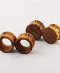 Natural Brown Wood Ear Tunnels Assorted Two Pairs Set Double Flared Expander Plugs For Ear Stretching Organic Wood Finish Ideal For 8mm To 16mm Gauges