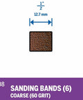 Dremel 408 sanding bands, 1/2-inch wide, coarse 60-grit, six-pack for rotary tools