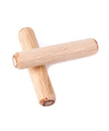 Rock Solid Wooden Dowel Pins Fifty Pieces Eight Millimeter By Forty Millimeter Eucalyptus Wood Rods stacked on a white surface.