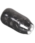 Top Shelf Forged Carbon Fiber Manual Gear Shift Knob With Universal Thread Adapters Bolt Right On To Your Factory Stick For Quick Cockpit Upgrades, close-up view of black carbon fiber finish.