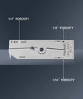 VWAC Undercut Gauge For Welders Stainless Steel Inspection Tool Reads Bead Undercuts Pit Depth Misalignment And Porosity Size In Inches Zero To One Quarter Inch Increments Per Inch Porosity Check, stainless gauge with 1/16, 1/8, 1/4 porosity marks