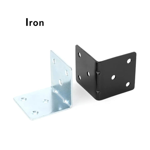 Heavy Duty L Shaped 90 Degree Metal Angle Brackets For DIY Furniture And Woodworking Solid Steel Corner Brackets iron finish