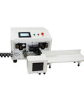 Top Tier Automatic Dual Line Wire Cutting Stripping Machine Featuring Smooth Operator Touch Panel Computerized Cable Processor with user-friendly interface.