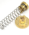 T8 Anti Backlash Spring Loaded Nuts Set Of 2 With Four M3 Holes for Acme Tr8x2 Lead Screw showing spring and brass components