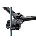 Close-up of Beefy 14 Inch Bolt Cutter With Heavy Duty Forged T8 Steel Blades cutting metal rod, ergonomic rubber grip visible.