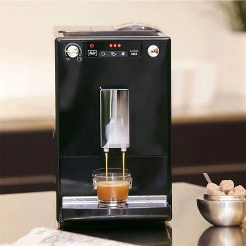 Front view of Powerful 1400W Fully Automatic Espresso Machine For Home Use With Stainless Steel Build 15 Cup Capacity Water Tank