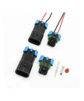 One Set 2 Pin Dark Grey Weather Pack Waterproof Connector Plug With Male Female Terminals For Auto Sensor Fan And Electronic Kit Replacement