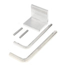 Components of Beefy A3 Corner Cutter Machine With R6 And R10 Fillet Radius showing metal parts and tools on white background