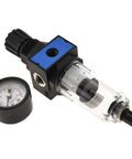 Semi Auto Drain FRL Unit With Pressure Gauge For Industrial Air Lines 1 Quarter Inch NPT 68.5 SCFM 145 PSI Polycarbonate Bowl Filter