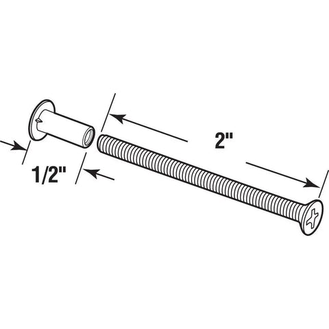 Heavy Gauge Steel Sliding Door Binder Posts With Dead Simple Flat Head Fasteners For Patio And Screen Doors No Sweat Diy Installation Rock Solid Mounting Hardware Fits Standard Door Frames Smoothly, featuring 2-inch screw with 1/2-inch post.
