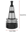Top Shelf Balanced Er32 ISO30 Collet Chuck CNC Milling Lathe Tool Holder with stainless steel build, measuring 12cm, supports 30000 RPM.