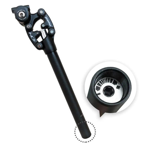 Suspension Bike Seatpost With Cover 27.2Mm Diameter By 350Mm Length With 50Mm Travel Preload Adjustable NCX SP12 Close-up