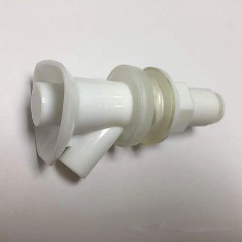 Push Button Water Cooler Spigot Replacement Kit For Rubbermaid Gott Coolers, 3-piece kit, threaded and plastic washers visible