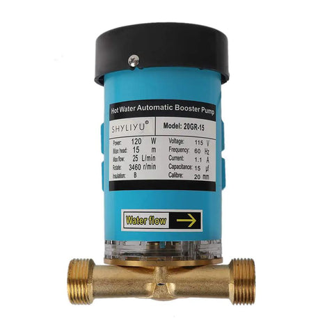 Plug And Play Home Water Booster Pump 115V 60Hz 120W With 1 Inch Outlet Automatic Shower Booster in durable aluminum housing