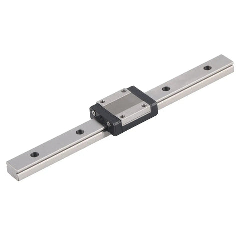 Compact Linear Rail System With 15mm Guideway for precision motion, steel bearing and smooth operation, 200mm length.