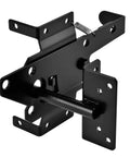 Self-Locking Gate Latch With Post Mount For Wood Fences, Automatic Gravity Lever, Fingertip Release, Steel Black Finish close-up