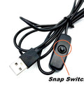 USB cable with snap switch for Big Chip 395 Nanometer UV Nail Light With Gooseneck Clamp On The Go Portable Resin Curing Lamp 5V USB Input 2W