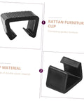 Close-up of 8 Pieces Rattan Furniture Clips Outdoor Sofa Sectional Connectors with PP material and textured surface