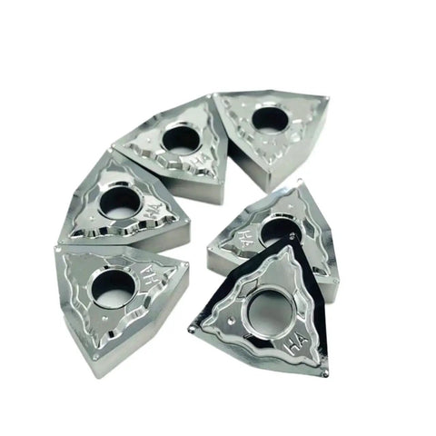 Premium Wnmg0804 Ha H01 Hard Alloy CNC Turning Insert Pack of 10 triangular inserts for aluminum working with smart chip breaker.