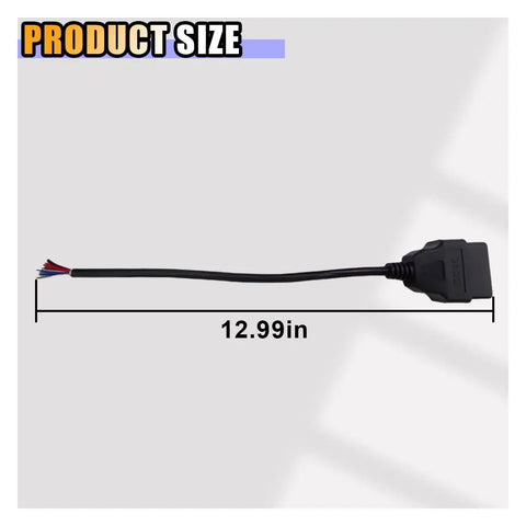 16 Pin J1962 OBD II Male Connector Cable with 12.99 Inch Length for DIY Car Diagnostics, High Quality PVC Copper Wire