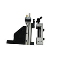 Heavy Duty Mini Vertical Slide With Quick Read Dial And Shop Tested Steel Vice For Bench Lathes viewed from the top, showcasing precision components.