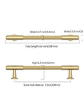 Technical diagram of 10 Pack Champagne Bronze Cabinet Pulls In 5 Inch 128mm, showing dimensions and design details.