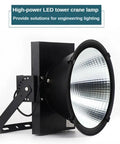 Heavy Duty Led Tower Floodlight Waterproof Job Site Search Lamp With Badass 1000 Watt Glow mounted on a wall, showing reflective lens.