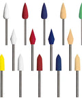 Sunburst 3/32 Inch Shank Thermoplastic Rotary Cleaning Deburring And Polishing Points Set showing 18 colorful abrasive points