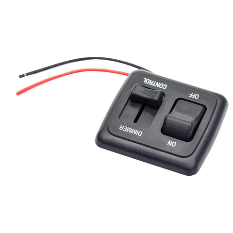 Kickin 12 Volt Dc Toggle Dimmer Switch Featuring High Side Control For Rv Auto Truck And Marine Led Strip Lighting mounted on a white background.