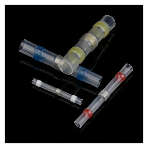 Get Your Hands On These 50 Pieces Of Solder Seal Heat Shrink Butt Terminals For Rock Solid Electrical Wire Cable Connectors And Soldering Sleeves In 22 10 AWG Sizes Perfect For All Your Heavy Duty Wiring Projects Without A Hassle. heat shrink solder seal butt terminals, 22-10 AWG, copper