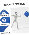 Fencer practicing with Two Pack Rubber Fencing Targets For Practice And Training, Durable Puncture Resistant Fencing Gear, Sleek Blue Finish