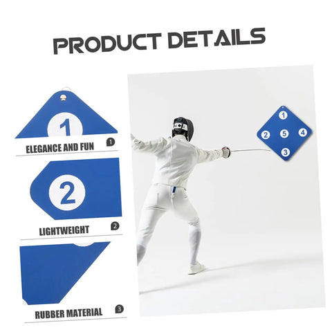 Fencer practicing with Two Pack Rubber Fencing Targets For Practice And Training, Durable Puncture Resistant Fencing Gear, Sleek Blue Finish