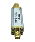 144MHz 2M Band Pass Filter For Radio Communication With SMA Adapter, compact size, metal body, labeled FBP-144