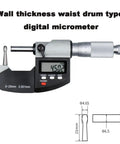 Digital Outside Micrometer With 0.001mm Accuracy displaying 45.02mm measurement, pro grade precision blade in stainless steel.