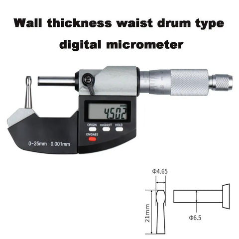 Digital Outside Micrometer With 0.001mm Accuracy displaying 45.02mm measurement, pro grade precision blade in stainless steel.