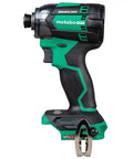 Side view of 18V MultiVolt Cordless Triple Hammer BOLT Impact Driver Tool Only - 1/4-Inch Hex, No Battery, compact green 4.5 inch design