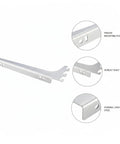 Sturdy Stainless Steel Shelf Bracket For Vertical Track Systems Ideal For Closet And Pantry Storage, Silver Finish, detailed view