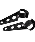 Dual Headlight Mount Brackets For 28mm-34mm Fork Tubes Motorcycle Headlamp Holder Kit, black stainless steel, 2 pack