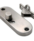 Sliding Door Lock Hasp Gate Latch Barn Privacy Bolt Stainless Steel with round bolt and mounting bracket.