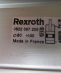 Label of Bosch Rexroth Cylinder 0822-397-205 showing part details and place of manufacture, model 0822397205.