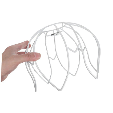 DIY Flower Wire Light Cage Frame For Pendant Lamps Built From Heavy Duty Iron, held in hand, matte white finish, flexible design.