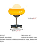 Egg Tart Desk Lamp With Cozy Warm Glow Nordic Style Japanese Table Lamp Creamy White Lampshade And Iron Base Eye Protection Night Light For Bedroom Bedside Desk Ambient Lighting, measures 28cm height and 28cm width, made of electropated iron and glass, moisture-proof and rust-proof.