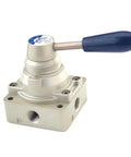 4HV210-08 Hand Lever Pneumatic Valve One Quarter Inch PT Ports Four Two Way Two Position Direct Acting Rotary Manual Control