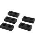 Heavy Duty Rubber Shock Absorbing Pads For Fitness Equipment Anti Slip Feet Bumpers 70x35mm in black with two holes each